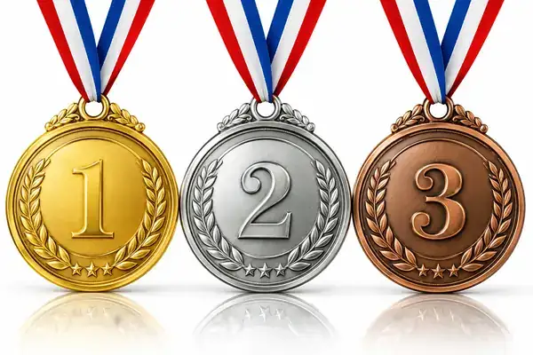 Gold, Silver & Bronze Medals - awards and trophies